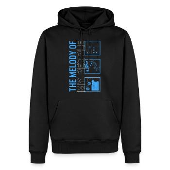 Funny Registered Nurse Sweatshirt, The Melody Of - Men’s Premium Organic Hoodie - black - Front - Nico (187cm)