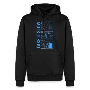 Lustiges Sweatshirt für registrierte Krankenschwestern, nimm es langsam - Männer Premium Bio Hoodie - Schwarz - Vorne - Nico (187cm)
