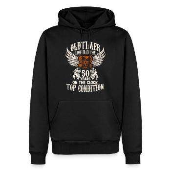 50 year old classic car birthday rocker fan biker - Männer Premium Bio Hoodie - Schwarz - Vorne - Nico (187cm)