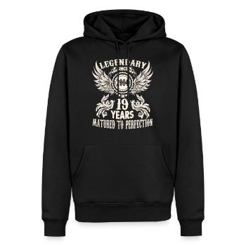 Drôle de chemise d’anniversaire pour 19 ans - Sweat à capuche Premium bio Homme - noir - Devant - Nico (187cm)