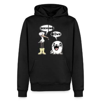 seehund möwe - Männer Premium Bio Hoodie - Schwarz - Vorne - Nico (187cm)