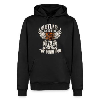 79 year old birthday outfit for classic car fans - Männer Premium Bio Hoodie - Schwarz - Vorne - Nico (187cm)