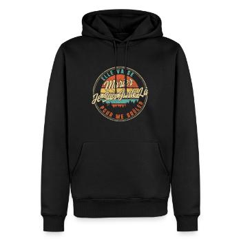 Elle Va Se Marier Je Suis Juste Là Pour Me Soûler - Men’s Premium Organic Hoodie - black - Front - Nico (187cm)