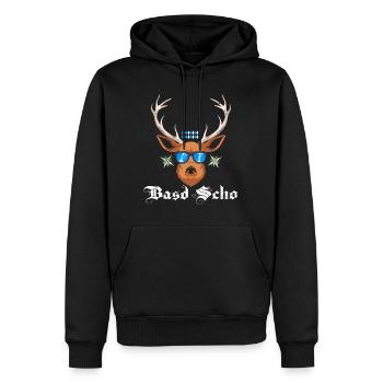 Basd Scho Boarisch Bayern Flagge Bayern Weiß Blau - Männer Premium Bio Hoodie - Schwarz - Vorne - Nico (187cm)