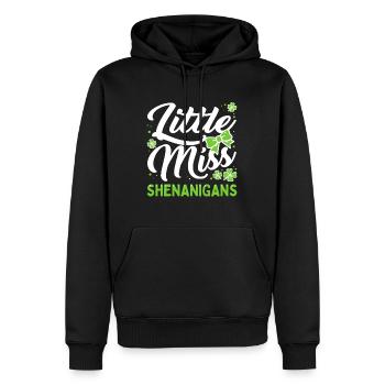 Fête de la Saint-Patrick pour les filles Little Miss Shenanigans - Sweat à capuche Premium bio Homme - noir - Devant - Nico (187cm)