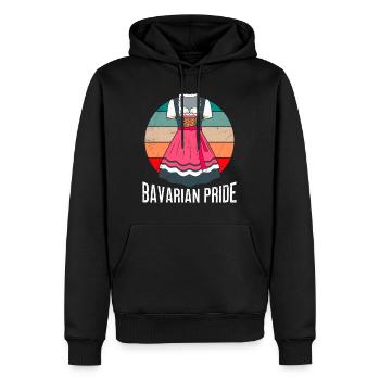 Bavarian Pride Bavarian Dirndl Shirt Femmes - Sweat à capuche Premium bio Homme - noir - Devant - Nico (187cm)