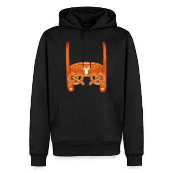 Lederhosn Bayerisches Trachten Shirt Herren - Männer Premium Bio Hoodie - Schwarz - Vorne - Nico (187cm)