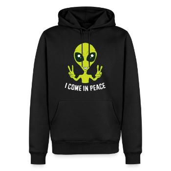 Cute Alien I Come In Peace Space Rave EDM Music - Men’s Premium Organic Hoodie - black - Front - Nico (187cm)