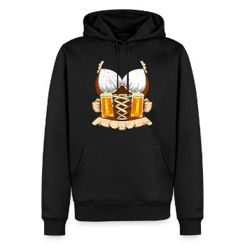 Bierliebhaber Frauen Dirndl Shirt Frau - Männer Premium Bio Hoodie - Schwarz - Vorne - Nico (187cm)