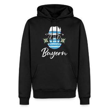 Bayern Blau Weiß Freistaat Bayern Bayerisch - Männer Premium Bio Hoodie - Schwarz - Vorne - Nico (187cm)