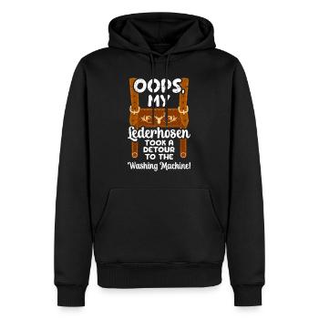 Bayer Oops My Lederhosen in the Washing Machine - Männer Premium Bio Hoodie - Schwarz - Vorne - Nico (187cm)