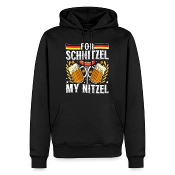 Deutsches Essen For Schnitzel my Nitzel Bierfan - Männer Premium Bio Hoodie - Schwarz - Vorne - Nico (187cm)