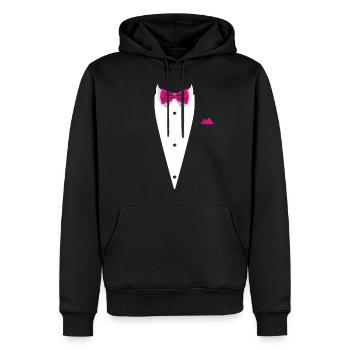 Conception de smoking avec nœud papillon pour les mariages et - Sweat à capuche Premium bio Homme - noir - Devant - Nico (187cm)