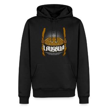 Lederhosen Lausbua Bayerisch Trachten Shirt Herren - Männer Premium Bio Hoodie - Schwarz - Vorne - Nico (187cm)