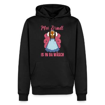 Mein Dirndl is in da Wäsch Bayerisches Dirndl Shir - Männer Premium Bio Hoodie - Schwarz - Vorne - Nico (187cm)
