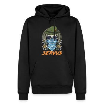 Servus Bayern Weiß Blau München Shirt Bayer - Men’s Premium Organic Hoodie - black - Front - Nico (187cm)