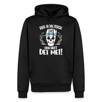 Bayerisch Red Boarisch oda Hoit dei Mei! Bayern - Männer Premium Bio Hoodie - Schwarz - Vorne - Nico (187cm)