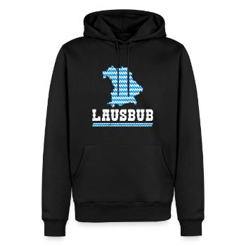 Lausbub Bayern Bayerisch Lausbua Shirt Herren - Männer Premium Bio Hoodie - Schwarz - Vorne - Nico (187cm)