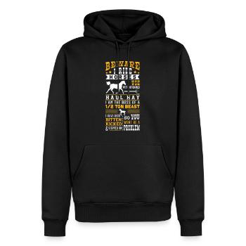 Horse Lover Equestrian Riding Beware I Ride Horses - Men’s Premium Organic Hoodie - black - Front - Nico (187cm)