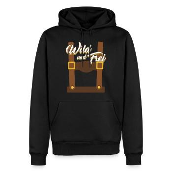 Wild und Frei Bayerisches Trachten Shirt Bayern - Männer Premium Bio Hoodie - Schwarz - Vorne - Nico (187cm)