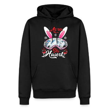 Apres-Ski Haserl Skihasen Wintersportler Damen - Männer Premium Bio Hoodie - Schwarz - Vorne - Nico (187cm)
