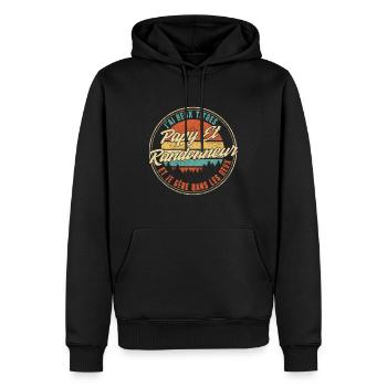 J'ai Deux Titres Papy Et Randonneur Et Je Gère - Men’s Premium Organic Hoodie - black - Front - Nico (187cm)