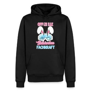 Spécialiste officiel du lapin de ski oreilles de lapin femme - Sweat à capuche Premium bio Homme - noir - Devant - Nico (187cm)