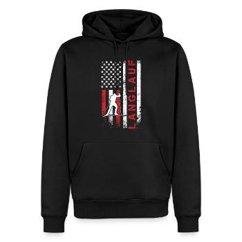 Amerika Skilanglauf USA Wintersportler Ski - Männer Premium Bio Hoodie - Schwarz - Vorne - Nico (187cm)