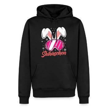 Skihäschen rosa Skibrille Apres-Ski Party - Männer Premium Bio Hoodie - Schwarz - Vorne - Nico (187cm)