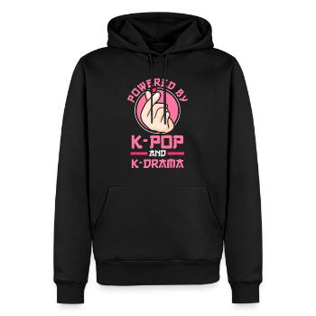 Powered by K-pop and K-Drama Kpop - Men’s Premium Organic Hoodie - black - Front - Nico (187cm)