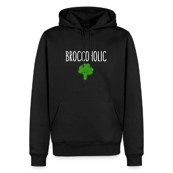 Broccoholic, funny vegan - Men’s Premium Organic Hoodie - black - Front - Nico (187cm)