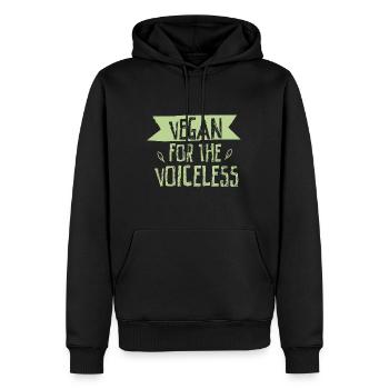 Végétalien pour les sans-voix sauvent les animaux - Sweat à capuche Premium bio Homme - noir - Devant - Nico (187cm)