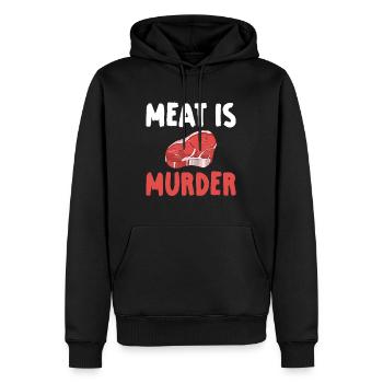 Meat is Murder Veggie Lover Vegan - Men’s Premium Organic Hoodie - black - Front - Nico (187cm)