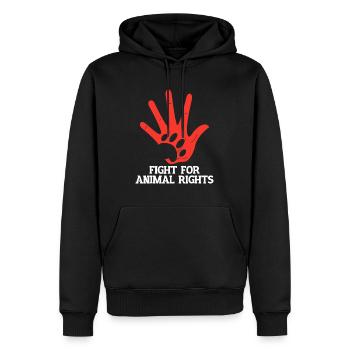 Kampf für Tierrechte Vegan - Männer Premium Bio Hoodie - Schwarz - Vorne - Nico (187cm)