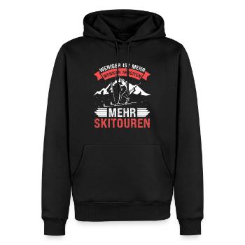Ski Tour Weniger Arbeiten Mehr Skitouren - Männer Premium Bio Hoodie - Schwarz - Vorne - Nico (187cm)