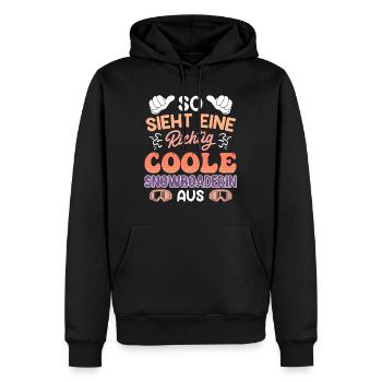 Snowboard So Sieht eine Coole Snowboarderin aus - Männer Premium Bio Hoodie - Schwarz - Vorne - Nico (187cm)