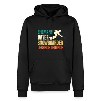 Ehemann Vater Snowboarder Lebende Legende - Männer Premium Bio Hoodie - Schwarz - Vorne - Nico (187cm)