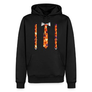 Tuxedo d’Halloween avec impression de suspension à la citrouille - Sweat à capuche Premium bio Homme - noir - Devant - Nico (187cm)