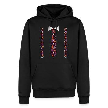 Tuxedo d’Halloween avec impression de suspension à la citrouille - Sweat à capuche Premium bio Homme - noir - Devant - Nico (187cm)