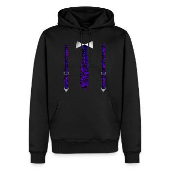 Tuxedo d’Halloween avec impression de suspension à la citrouille - Sweat à capuche Premium bio Homme - noir - Devant - Nico (187cm)