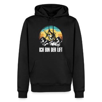 Skibergsteiger Ich bin der Lift Skitouring - Männer Premium Bio Hoodie - Schwarz - Vorne - Nico (187cm)