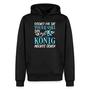 Ski Touring Reichet mir die Tourenski - Männer Premium Bio Hoodie - Schwarz - Vorne - Nico (187cm)