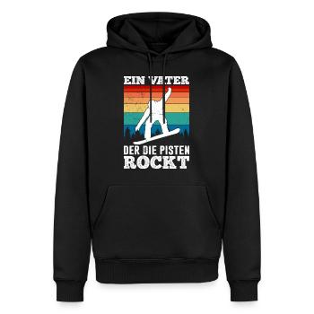 Snowboard Papa Ein Vater der die Pisten Rockt - Männer Premium Bio Hoodie - Schwarz - Vorne - Nico (187cm)