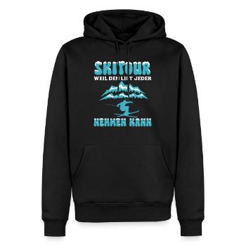 Skitour Weil den Lift Jeder Nehmen Kann - Männer Premium Bio Hoodie - Schwarz - Vorne - Nico (187cm)