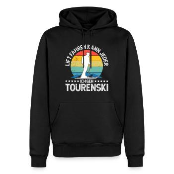 Lift Fahren kann Jeder Ich Geh Tourenski - Männer Premium Bio Hoodie - Schwarz - Vorne - Nico (187cm)