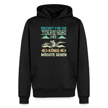 Ski Touring Reichet mir die Tourenski - Männer Premium Bio Hoodie - Schwarz - Vorne - Nico (187cm)