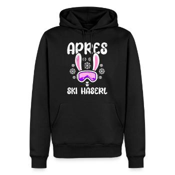 Apres Ski Haserl Skihasen Skifahren Frauen - Männer Premium Bio Hoodie - Schwarz - Vorne - Nico (187cm)