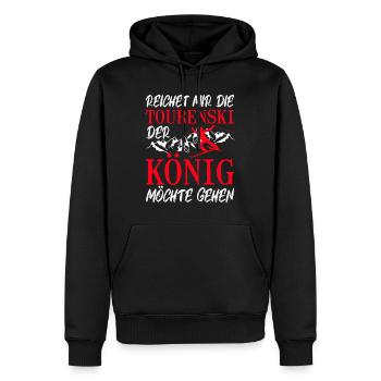 Ski Touring Reichet mir die Tourenski - Männer Premium Bio Hoodie - Schwarz - Vorne - Nico (187cm)