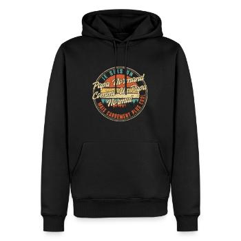 Je Suis Un Papa Normand Comme Un Papa Normal Mais - Men’s Premium Organic Hoodie - black - Front - Nico (187cm)