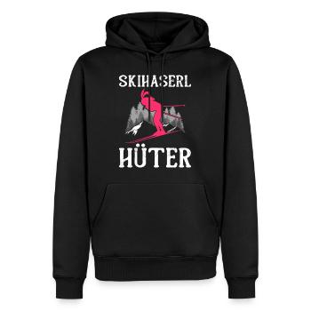 Skihaserl Hüter Schneehasen Skihasen Skihäschen - Männer Premium Bio Hoodie - Schwarz - Vorne - Nico (187cm)